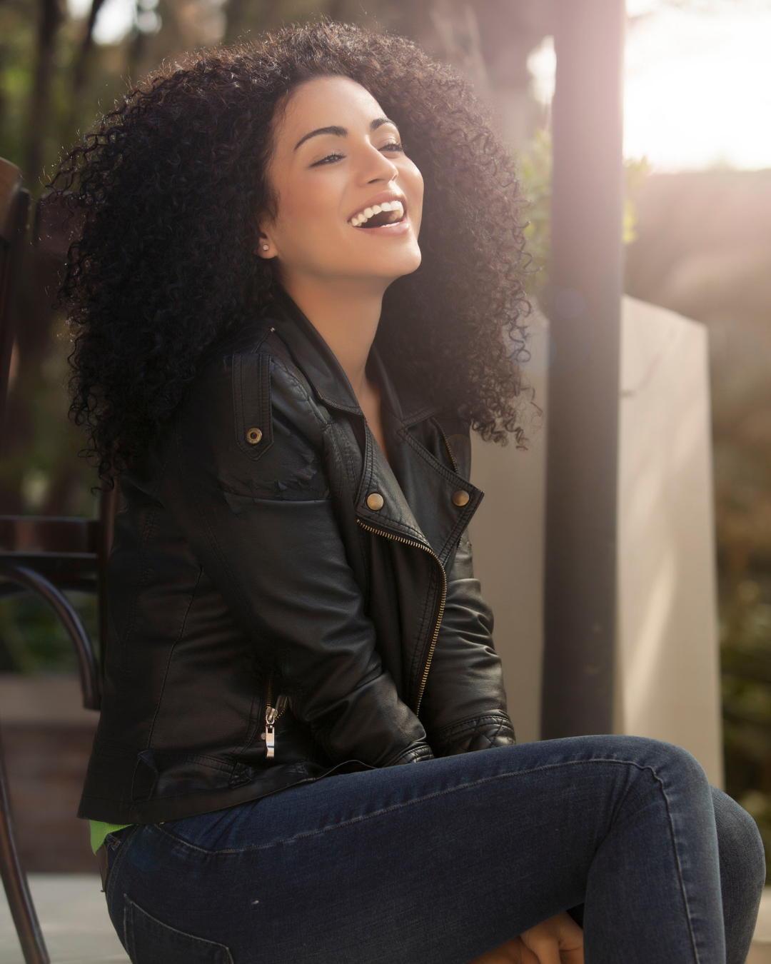 beautiful black woman smiling